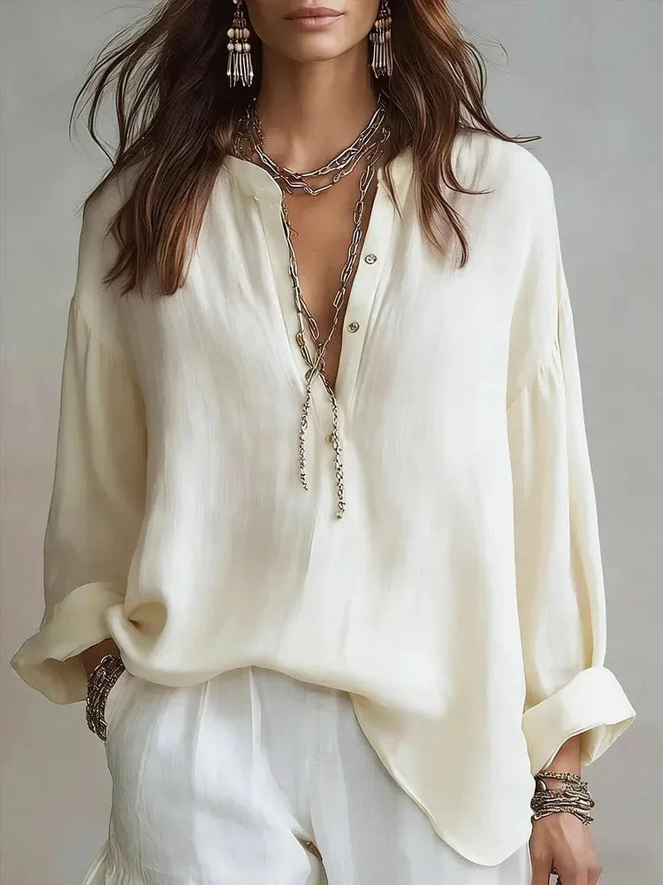 Aliyah Oversized Linen Blouse