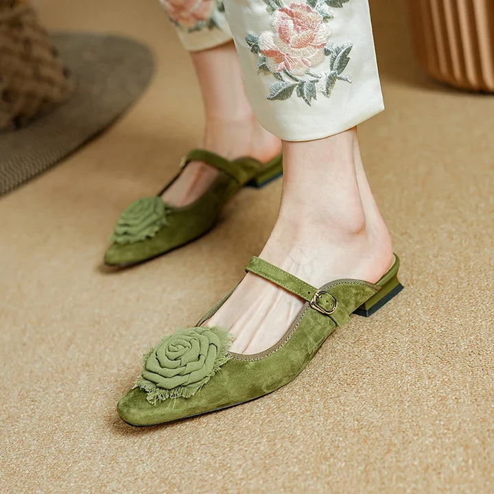 Evelyn Floral Mule Flats
