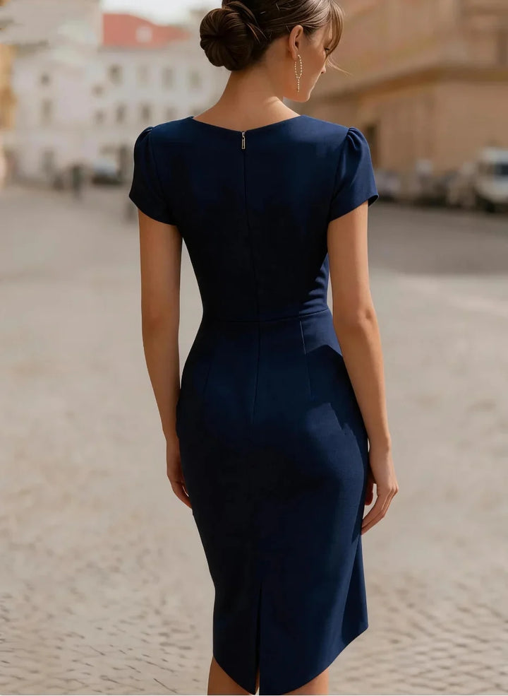 Elise Draped Sheath Midi Dress