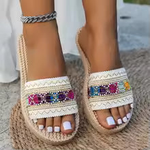 Adele Bohemian Woven Slide Sandals