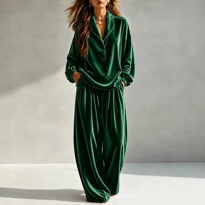 Emara Velvet Wide Leg Set