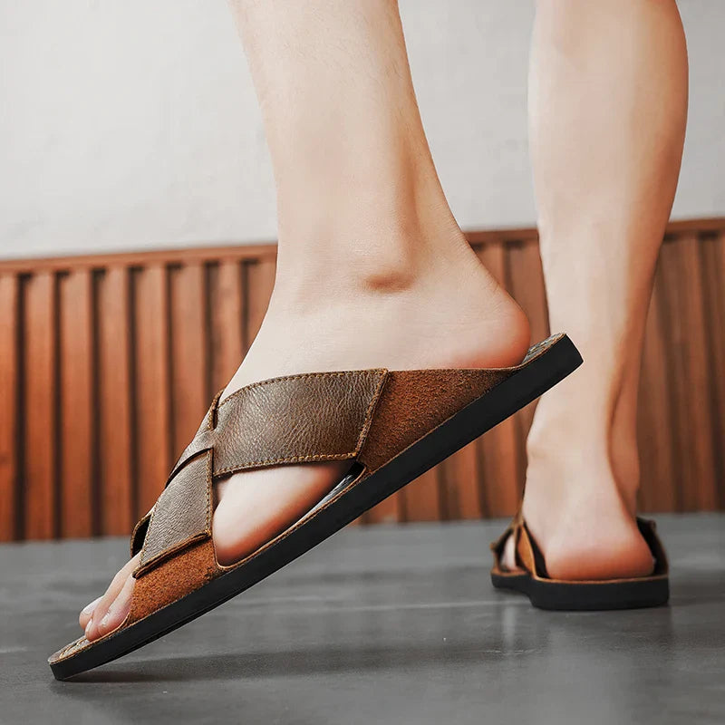 Valentino Leather Beach Sandals