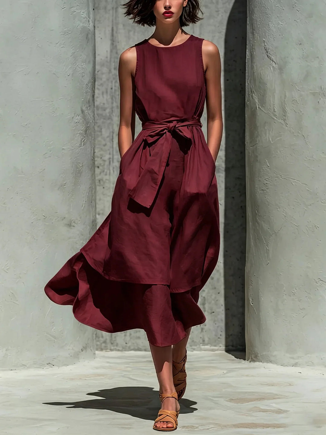 Sienna Elegant Flowy Midi Dress