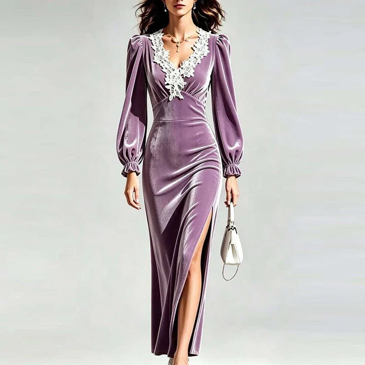 Liora Velvet Maxi Lace Dress