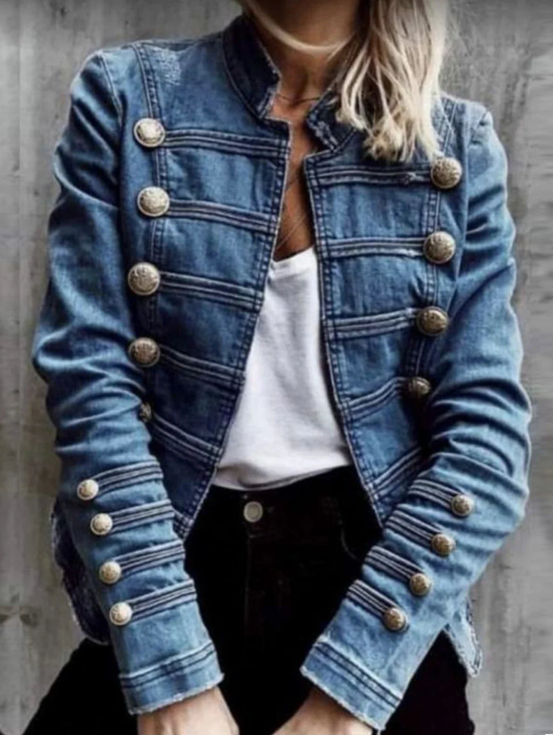 Alicia Military Denim Jacket