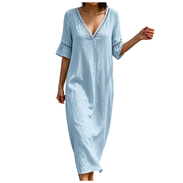 Valerie V Neck Casual Maxi Dress
