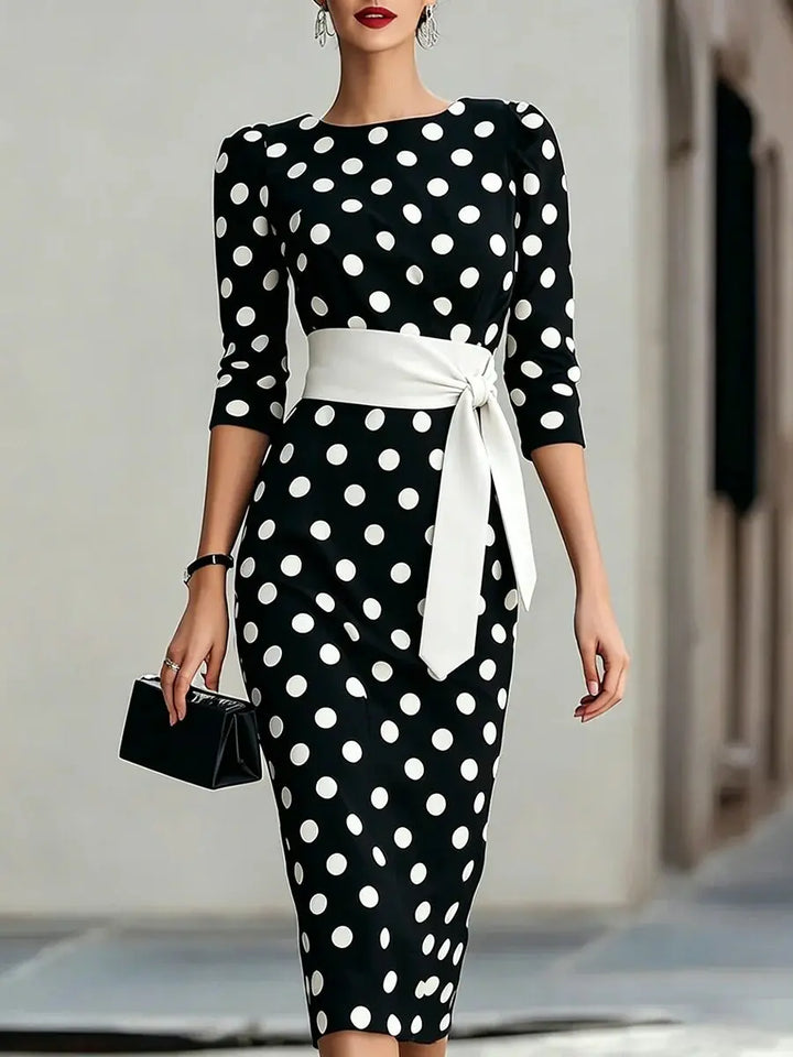 Quilla Polka Dot Midi Dress