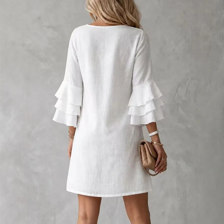 Carmen Ruffle Sleeve Mini Dress