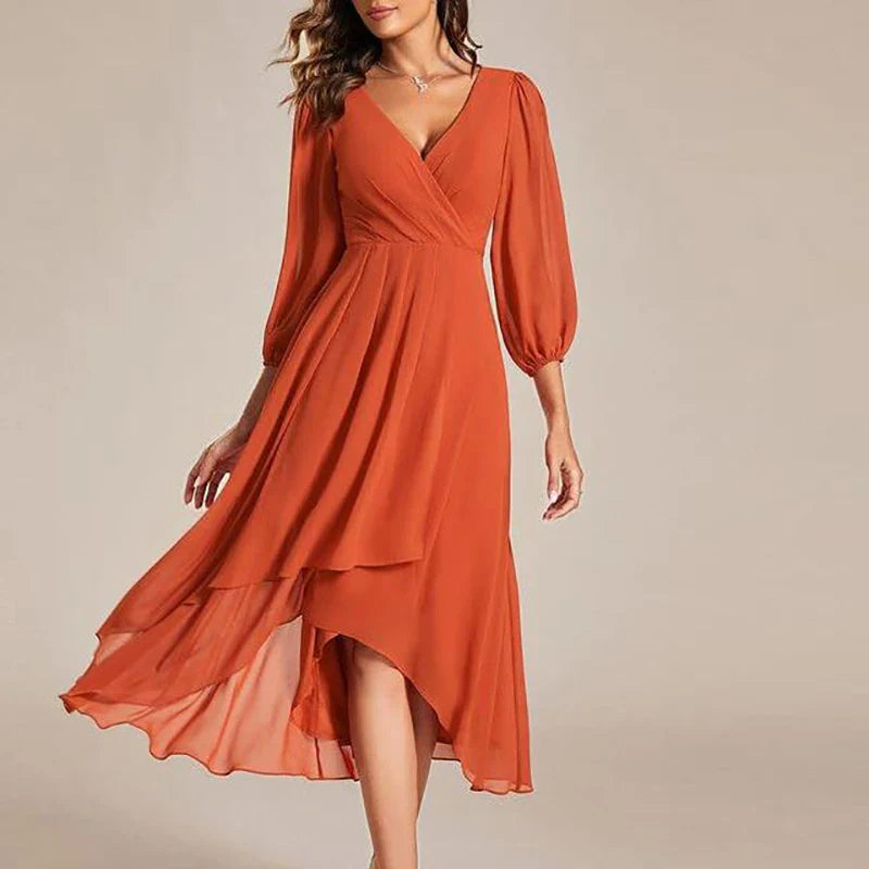 Amelina Flowing Mesh Midi Dress