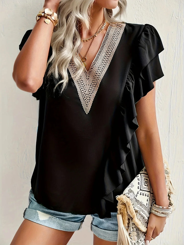 Serena Relaxed V Neck Summer Blouse
