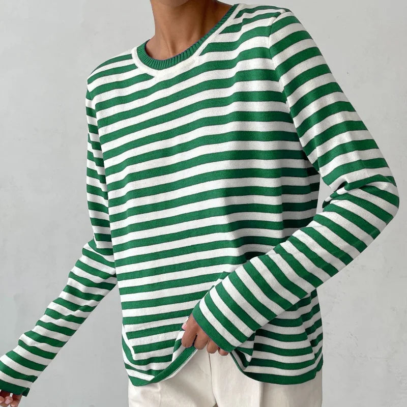 Margot Striped Crew Sweater