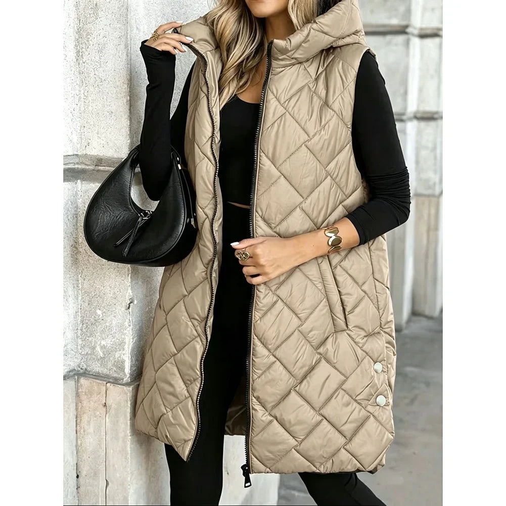 Beatrice Quilted Puffer Long Vest