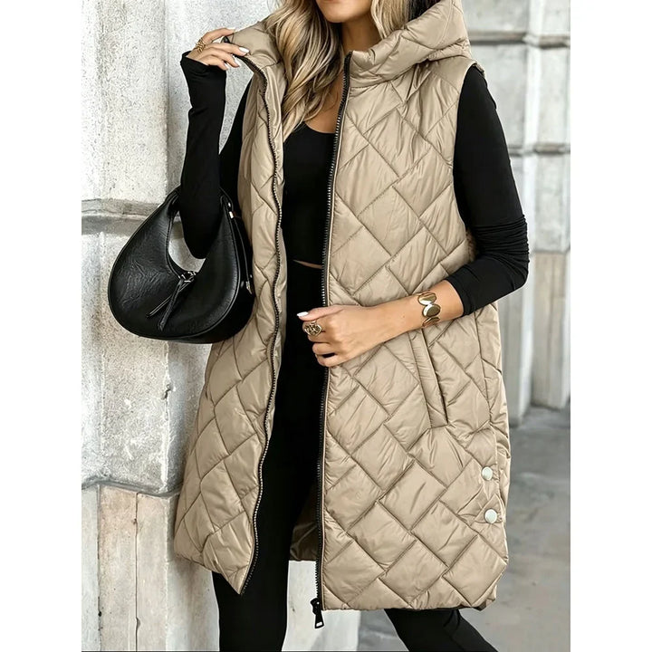 Beatrice Quilted Puffer Long Vest