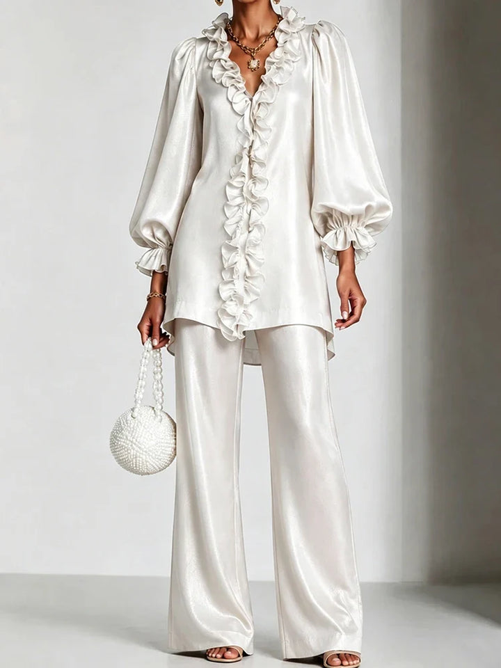 Iolanthe Ruffle V-Neck Set