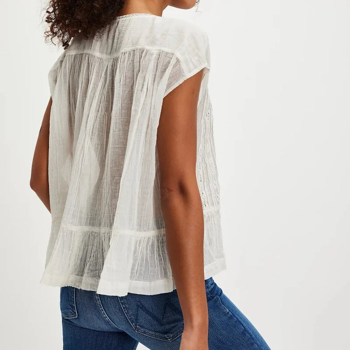 Winnie Ruffle Hem Sleeveless Blouse