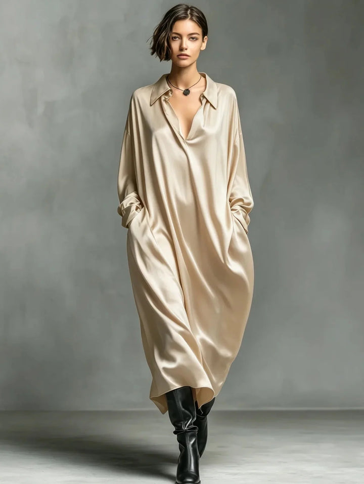 Nerelle Soft Drape Long Sleeve Maxi Dress