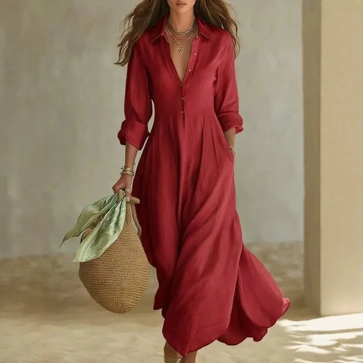 Jimena Breathable Maxi Shirt Dress