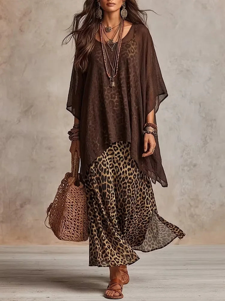 Veronica Leopard Print Two-Piece Set