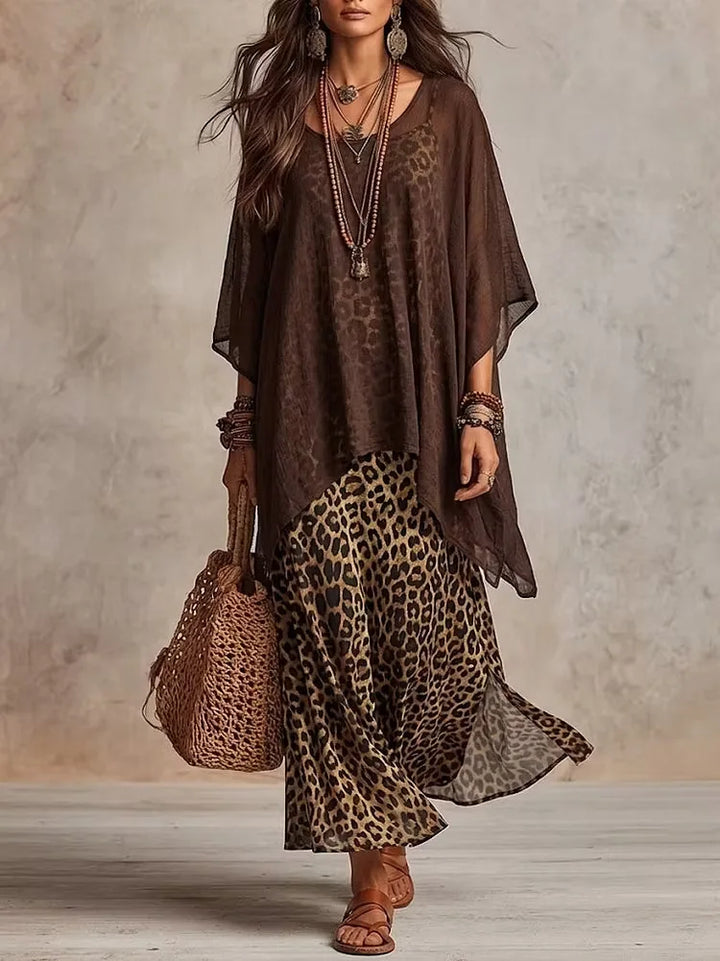 Veronica Leopard Print Two-Piece Set