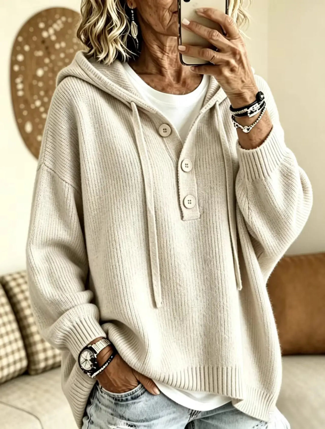 Sylvie Button Placket Hoodie