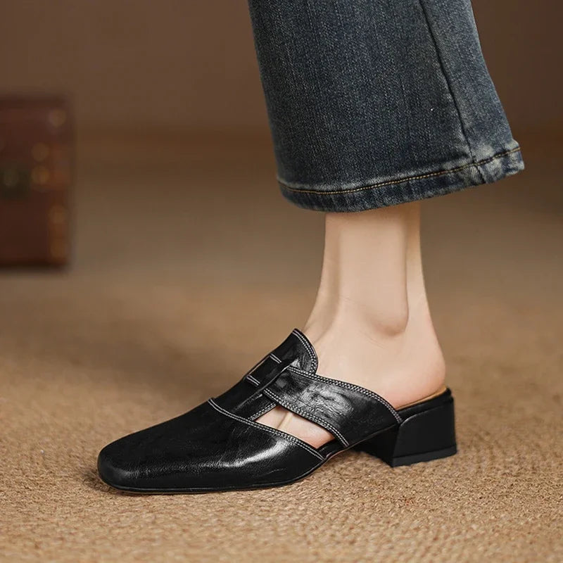 Megan Genuine Leather Mules