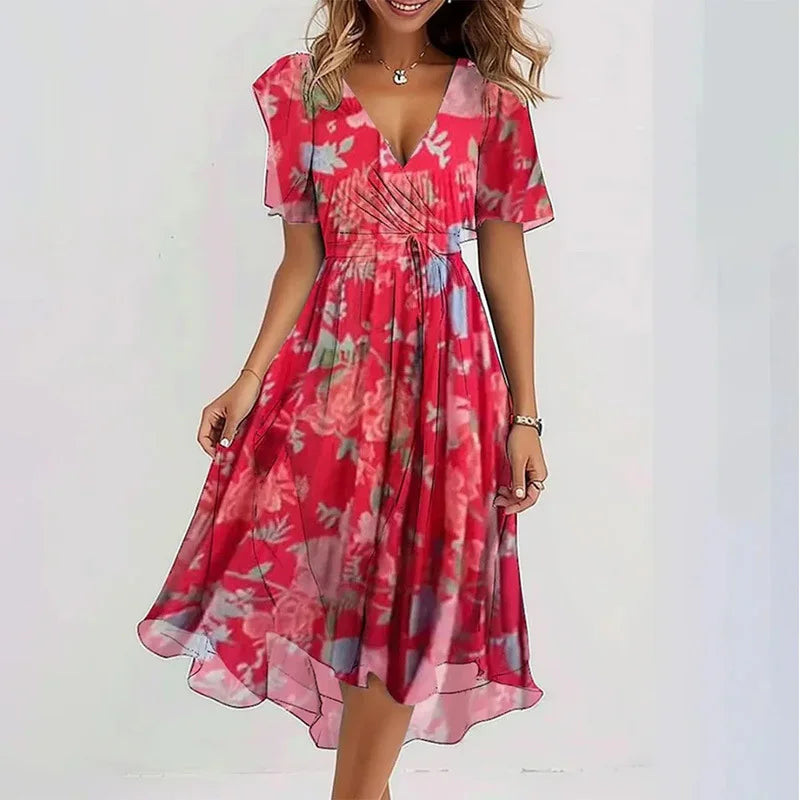 Karen Flowy Floral Midi Dress