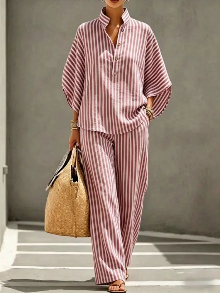 Megan Striped Two-Piece Set