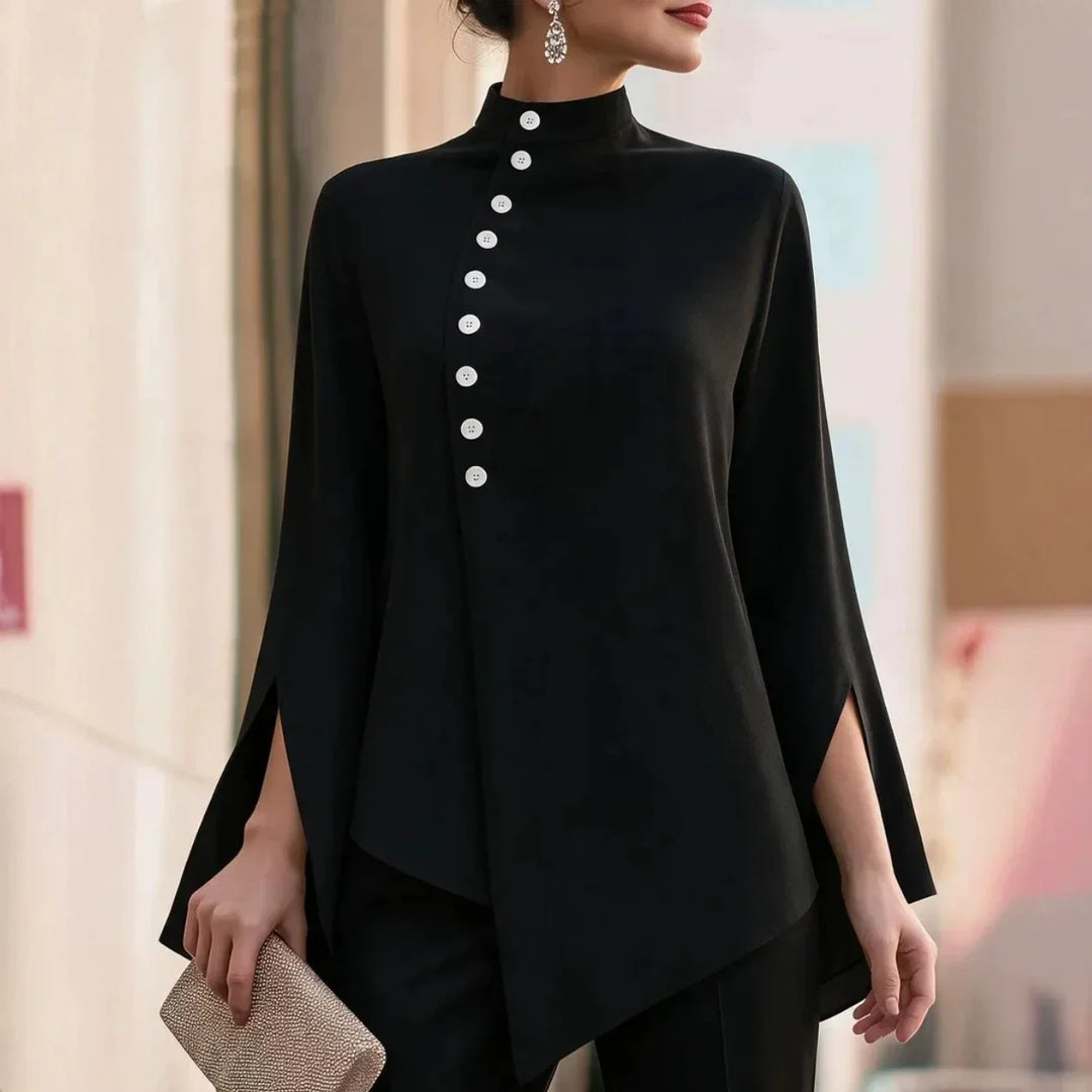 Isolde Diagonal Button Blouse