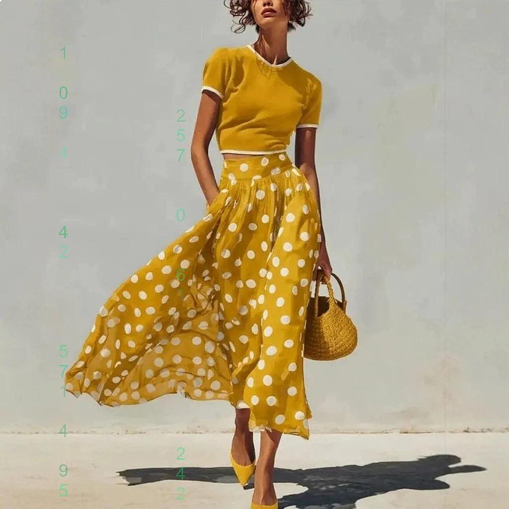 Amelia Polka Dot Skirt Set