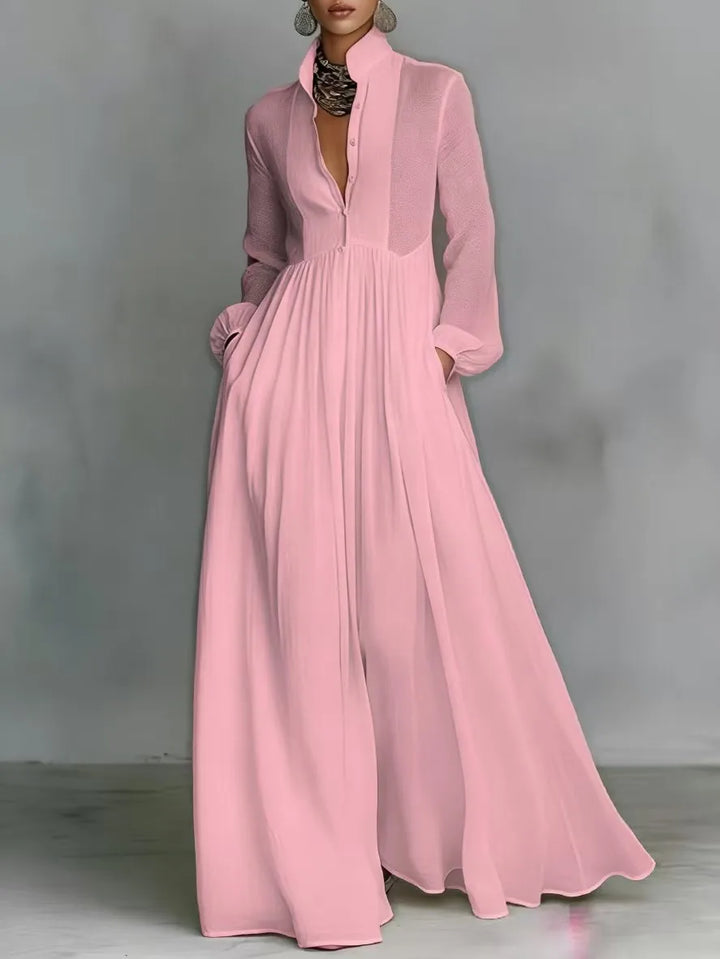Delphina Flowing Pleated Maxi Dress