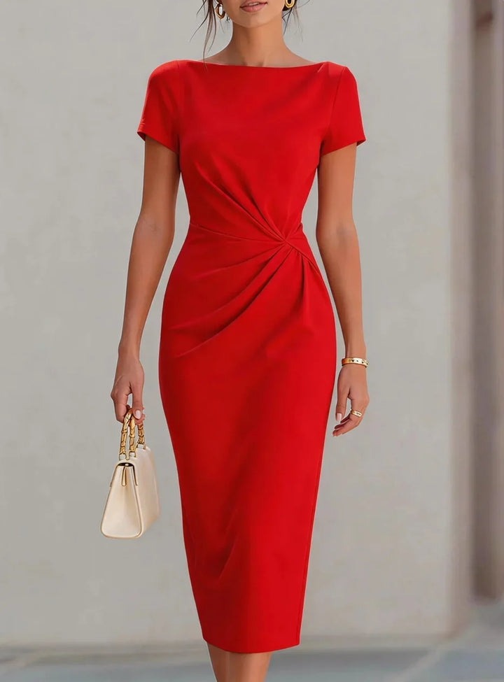 Annie Ruched Sheath Midi Dress