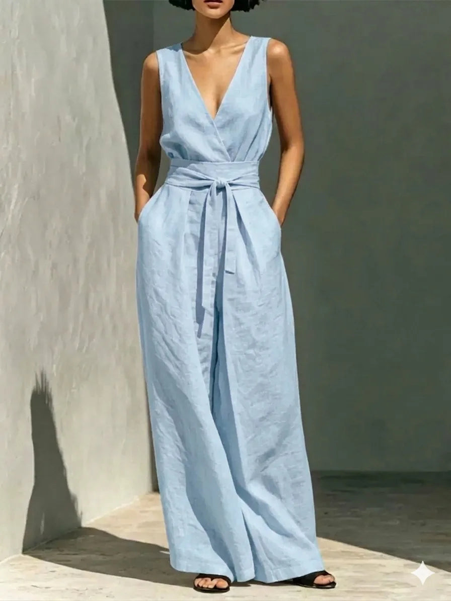 Quinn Front Tie Wide Leg Jumpsuit