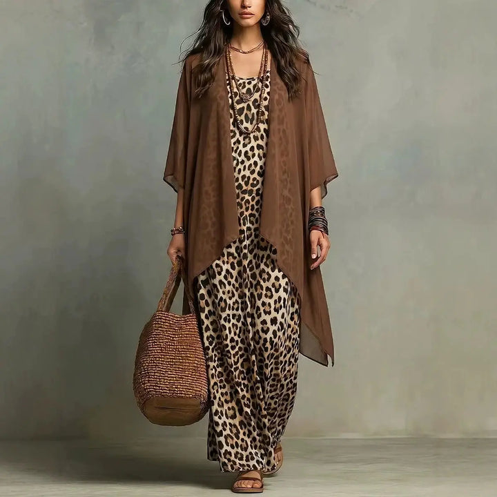 Isabelle Leopard Print Maxi Dress Set