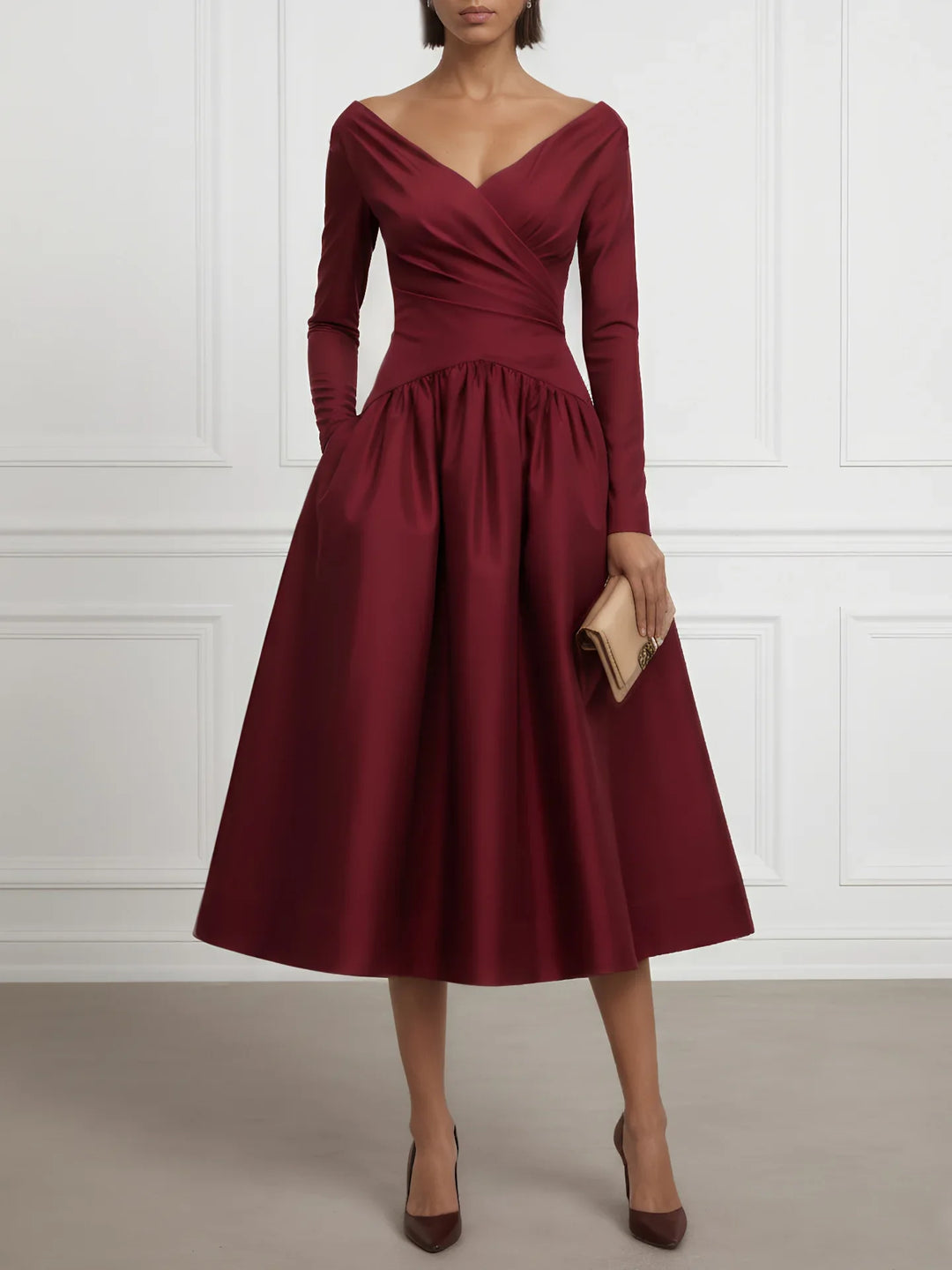 Celine Wrap Bodice Midi Dress