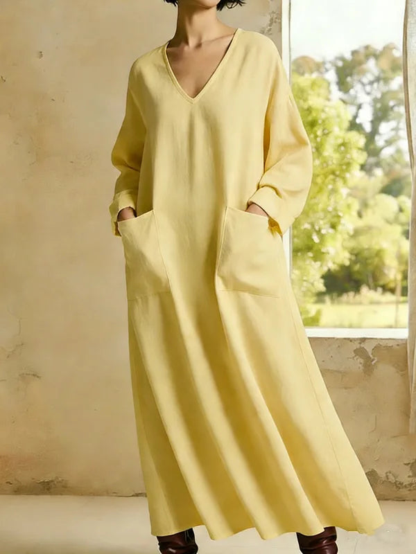Jade Relaxed V Neck Maxi Dress
