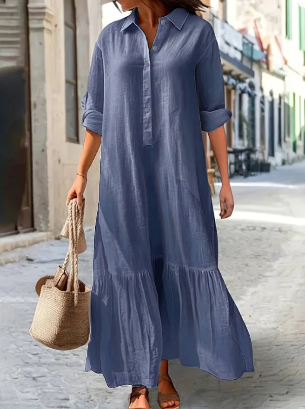 Nina Linen Shirt Maxi Dress