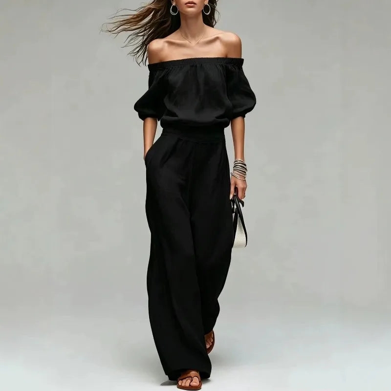 Jaclyn Off Shoulder Two-Piece Set