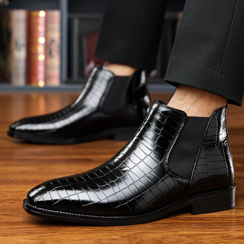 Castille Croc Embossed Chelsea Boot