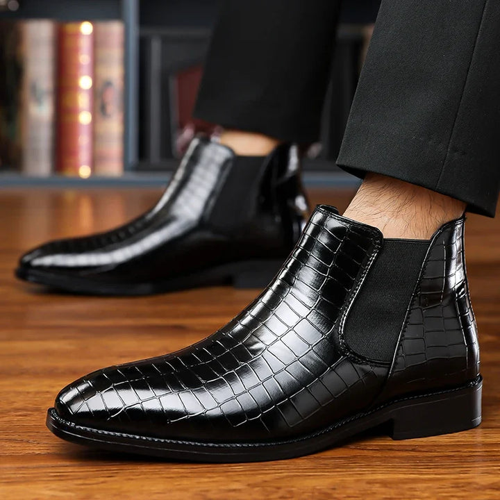 Castille Croc Embossed Chelsea Boot