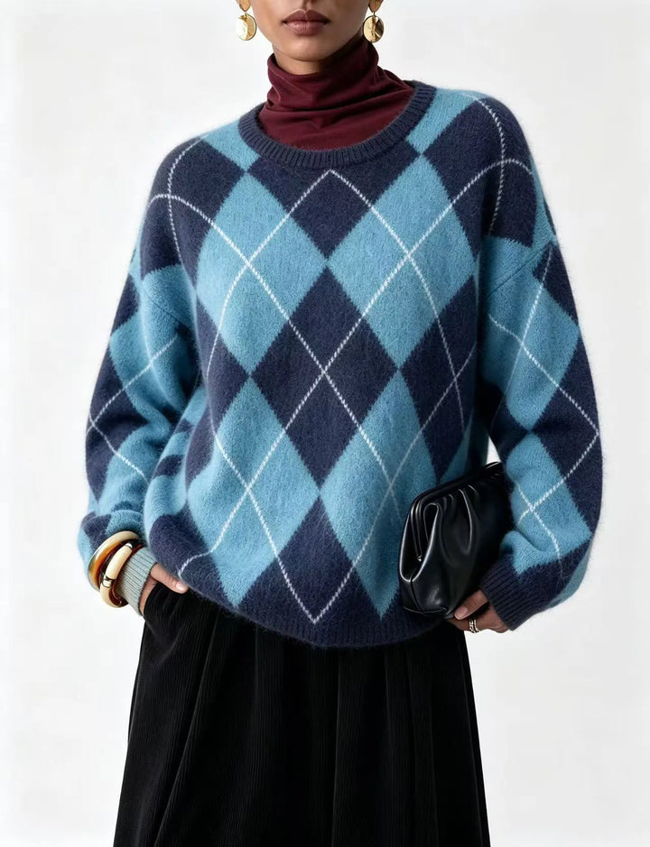 Harlow Argyle Crew Sweater