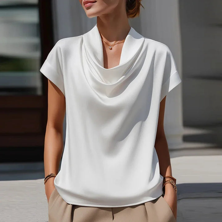 Soreline Draped Cowl Neck Blouse