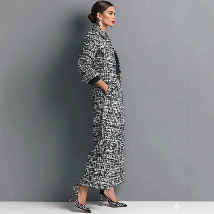 Rosette Notch Lapel Jacket Set