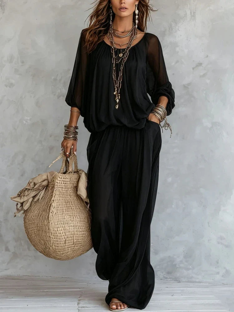 Julie Wide Leg Two-Piece Set