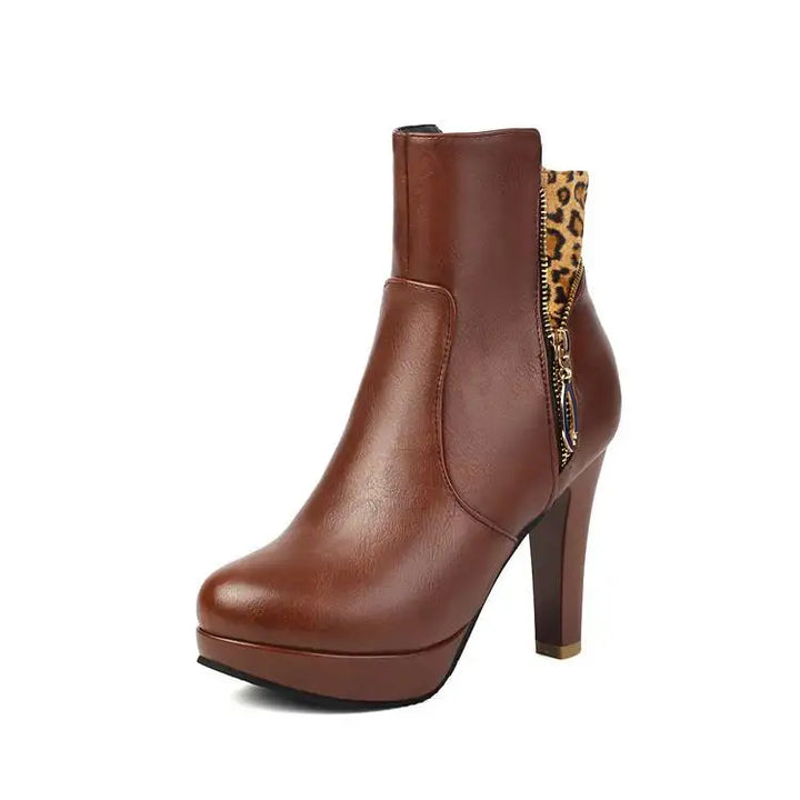 Marchant Leopard Panel Ankle Boots