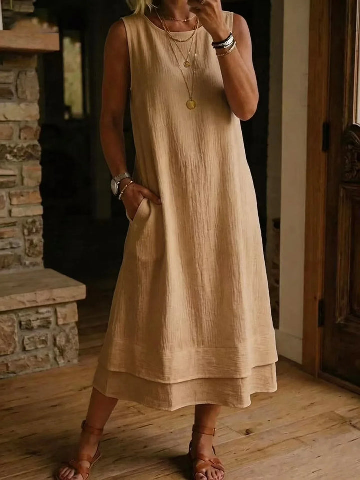 Felicity Effortless Sleeveless Tunic Midi Dress