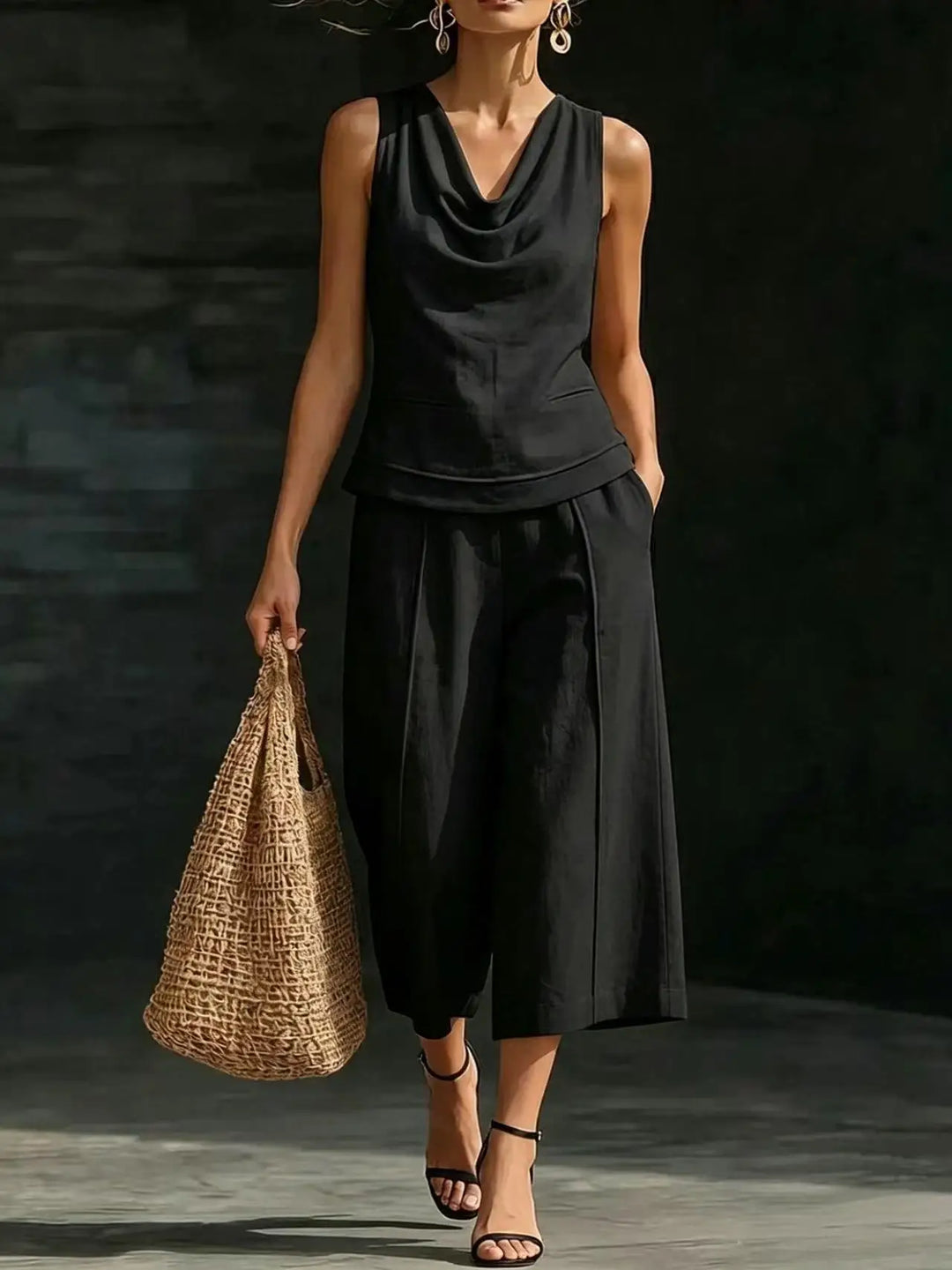 Isabelle Relaxed Cowl Neck Trouser Set