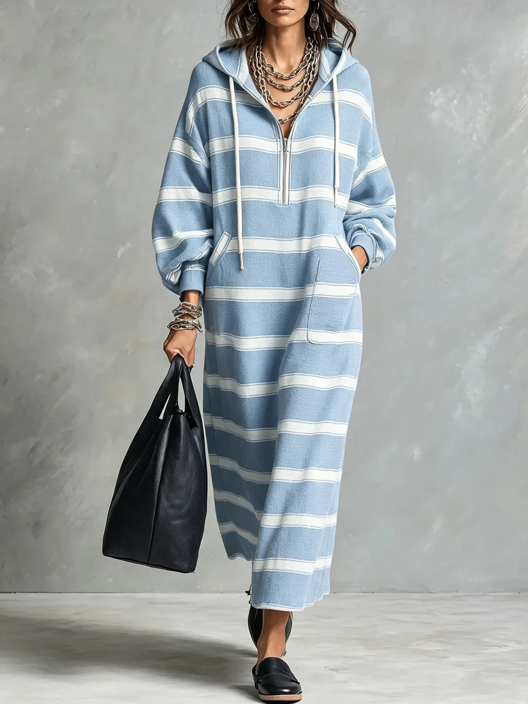 Odessa Half Zip Hoodie Dress