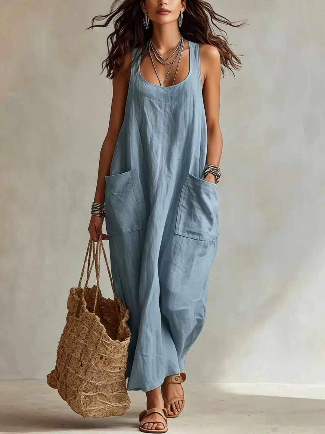Trevian Elegant A Line Maxi Dress