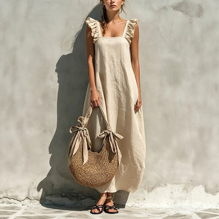 Catriona Sleeveless Gathered Side Midi Dress