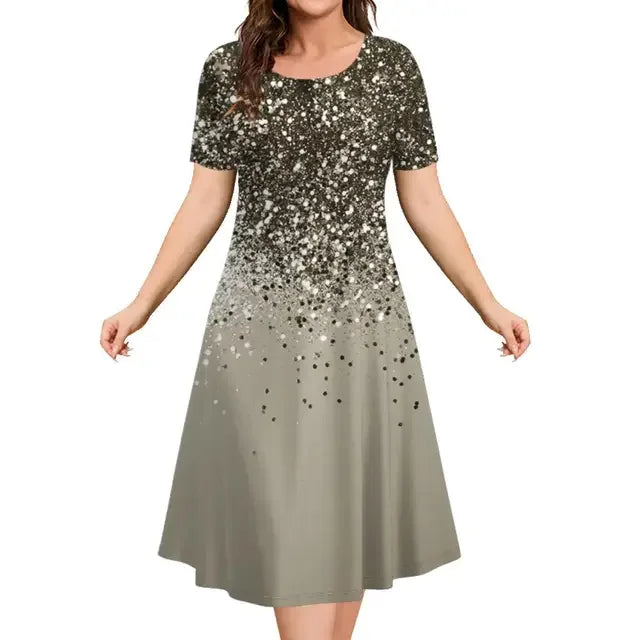 Winter Printed A Line Midi Dress